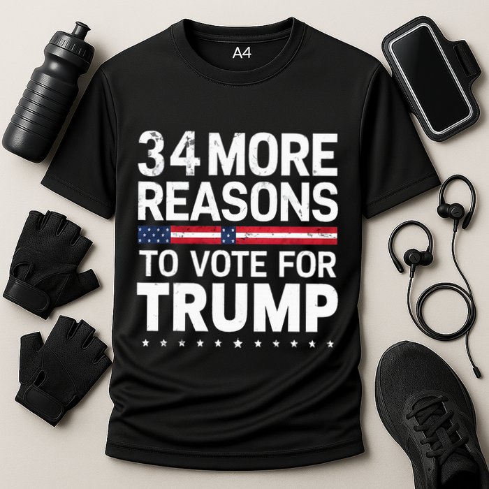Trump Convicted Felon 34 More Reasons To Vote Cooling Performance Crew T-Shirt