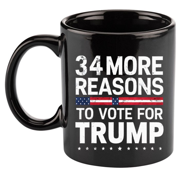 Trump Convicted Felon 34 More Reasons To Vote 11oz C Handle Ceramic Mug