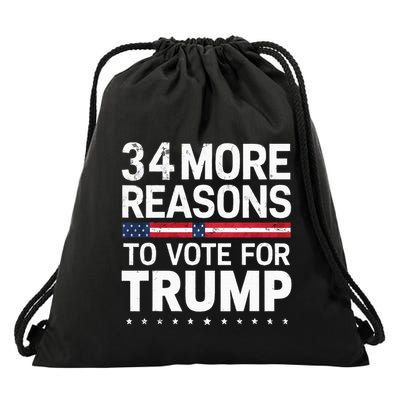 Trump Convicted Felon 34 More Reasons To Vote Drawstring Bag