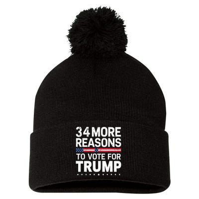 Trump Convicted Felon 34 More Reasons To Vote Pom Pom 12in Knit Beanie