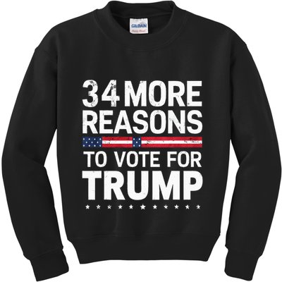 Trump Convicted Felon 34 More Reasons To Vote Kids Sweatshirt