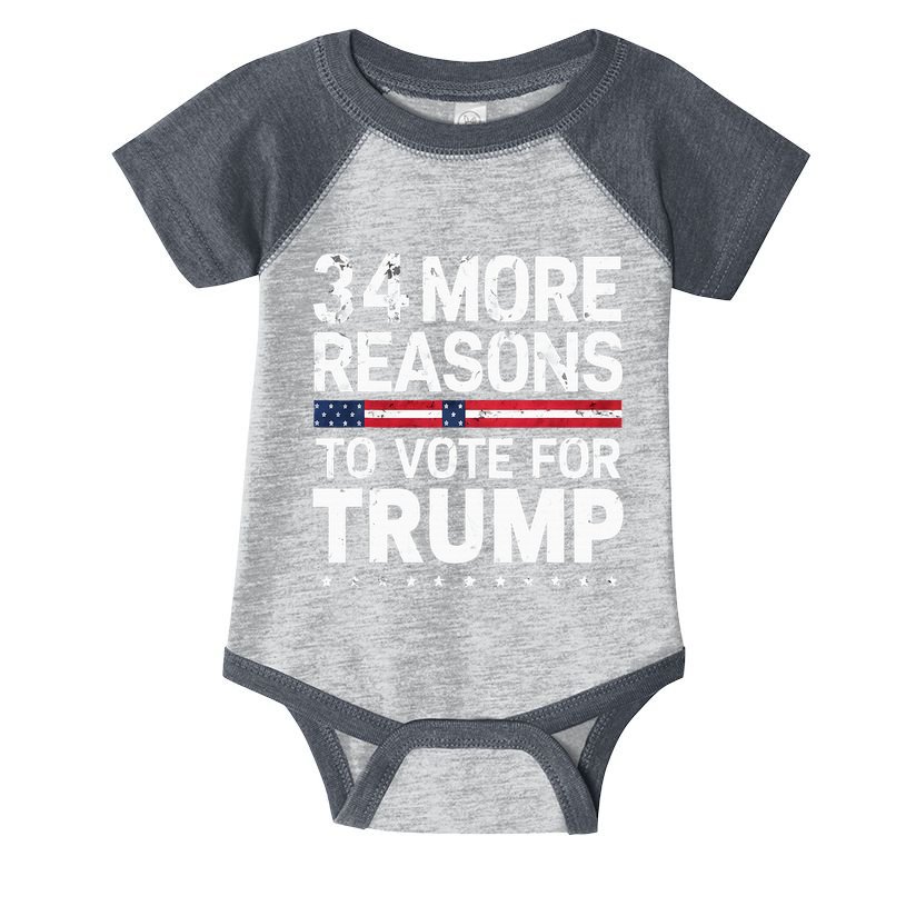 Trump Convicted Felon 34 More Reasons To Vote Infant Baby Jersey Bodysuit