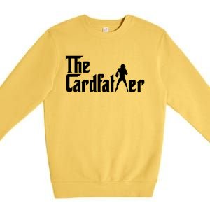 The Cardfather Funny Football Card Collector Trading Cards Premium Crewneck Sweatshirt