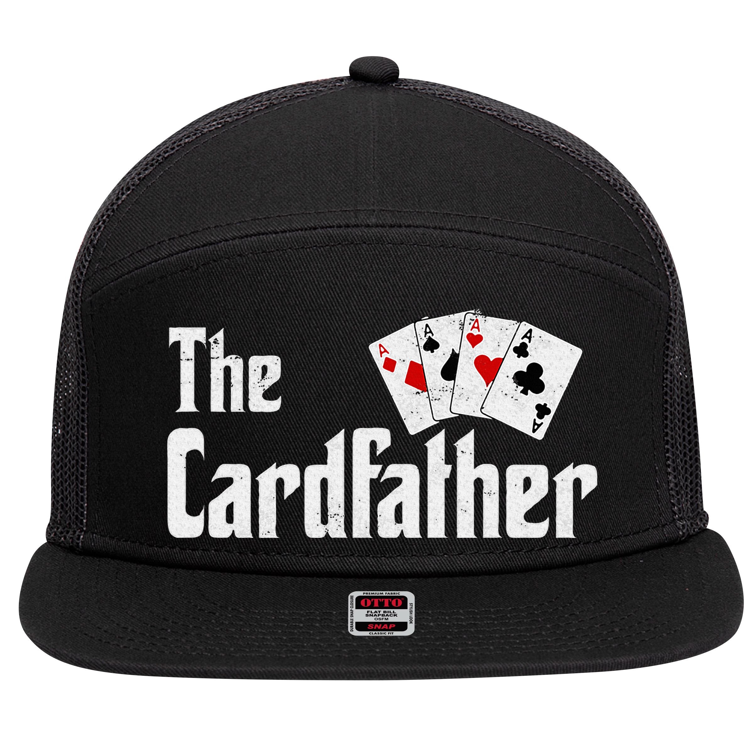 The Card Father Poker Game Cards 7 Panel Mesh Trucker Snapback Hat