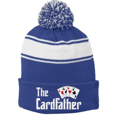 The Card Father Poker Game Cards Stripe Pom Pom Beanie