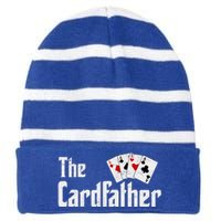 The Card Father Poker Game Cards Striped Beanie with Solid Band