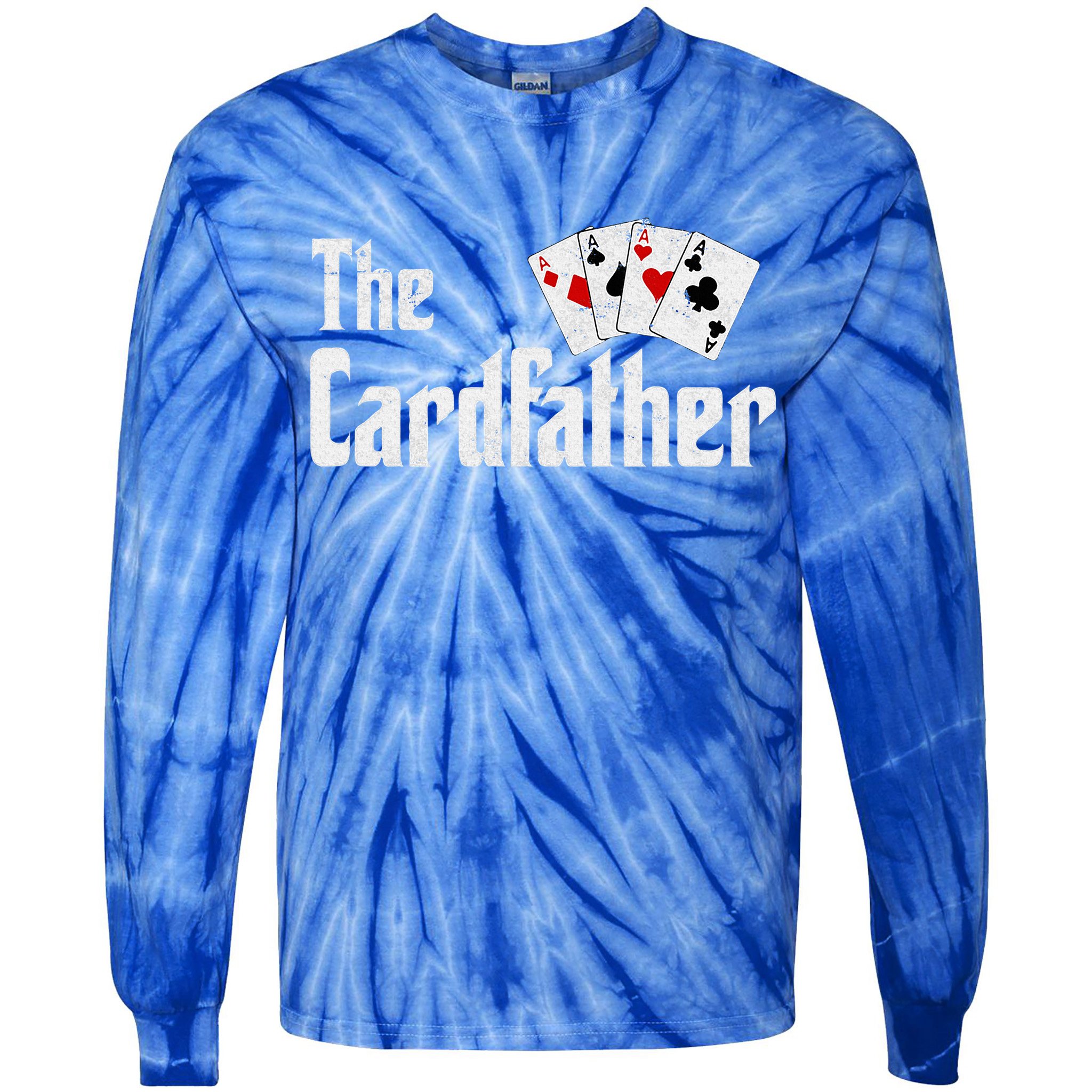 The Card Father Poker Game Cards Tie-Dye Long Sleeve Shirt