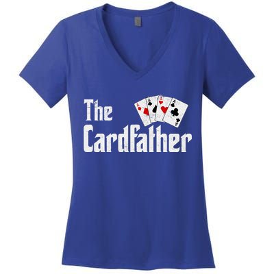 The Card Father Poker Game Cards Women's V-Neck T-Shirt