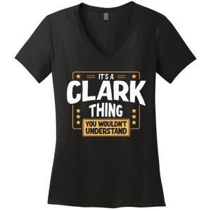 Team Clark Family Member Women's V-Neck T-Shirt