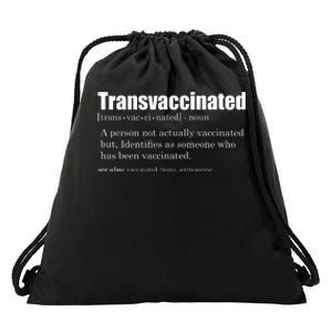 Transvaccinated Classic Funny Definition Meaning Drawstring Bag