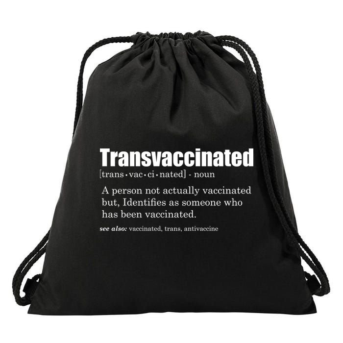 Transvaccinated Classic Funny Definition Meaning Drawstring Bag