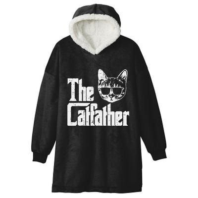 The Cat Father Funny Cat Dad Movie Pun Papa Hooded Wearable Blanket