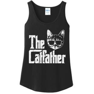 The Cat Father Funny Cat Dad Movie Pun Papa Ladies Essential Tank