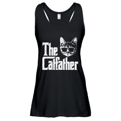 The Cat Father Funny Cat Dad Movie Pun Papa Ladies Essential Flowy Tank