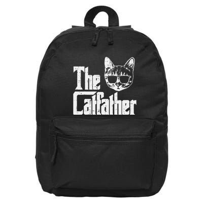 The Cat Father Funny Cat Dad Movie Pun Papa 16 in Basic Backpack