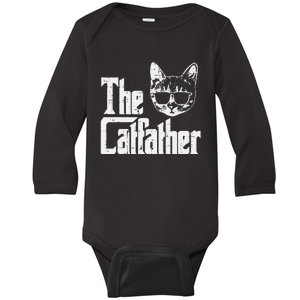 The Cat Father Funny Cat Dad Movie Pun Papa Baby Long Sleeve Bodysuit