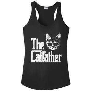 The Cat Father Funny Cat Dad Movie Pun Papa Ladies PosiCharge Competitor Racerback Tank