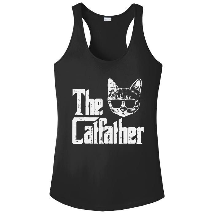 The Cat Father Funny Cat Dad Movie Pun Papa Ladies PosiCharge Competitor Racerback Tank