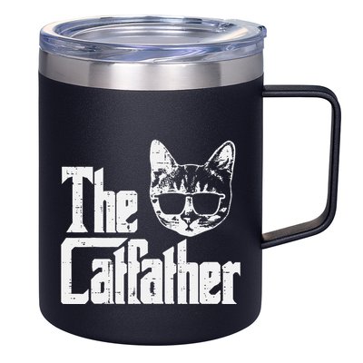The Cat Father Funny Cat Dad Movie Pun Papa 12oz Stainless Steel Coffee Mug
