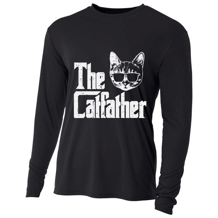 The Cat Father Funny Cat Dad Movie Pun Papa Cooling Performance Long Sleeve Crew