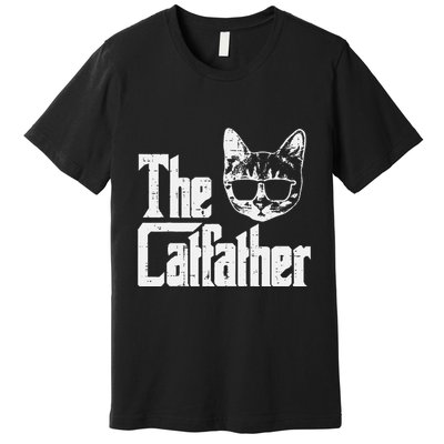 The Cat Father Funny Cat Dad Movie Pun Papa Premium T-Shirt