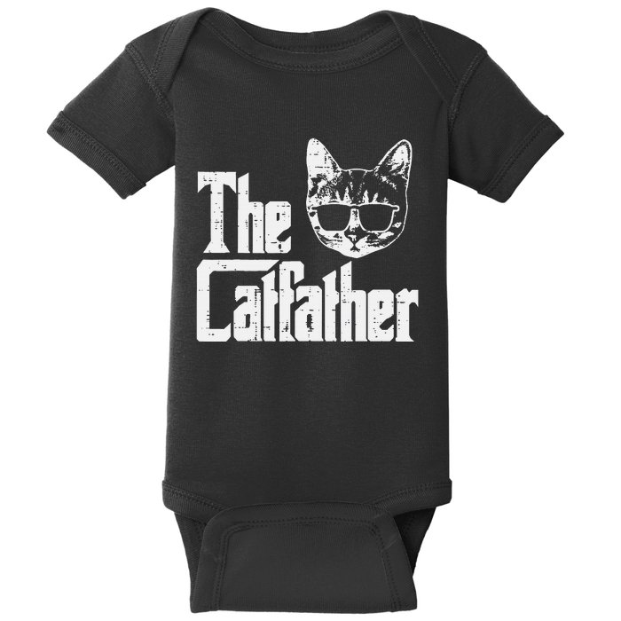 The Cat Father Funny Cat Dad Movie Pun Papa Baby Bodysuit