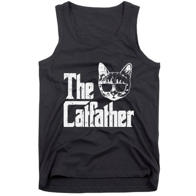 The Cat Father Funny Cat Dad Movie Pun Papa Tank Top