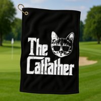 The Cat Father Funny Cat Dad Movie Pun Papa Golf Towel