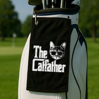 The Cat Father Funny Cat Dad Movie Pun Papa Golf Towel