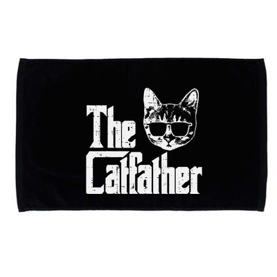 The Cat Father Funny Cat Dad Movie Pun Papa Microfiber Hand Towel