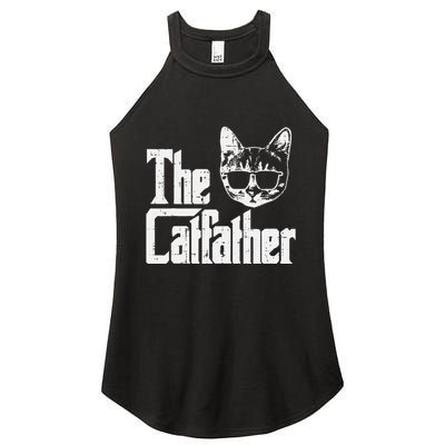 The Cat Father Funny Cat Dad Movie Pun Papa Women's Perfect Tri Rocker Tank