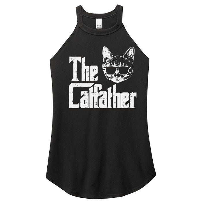 The Cat Father Funny Cat Dad Movie Pun Papa Women's Perfect Tri Rocker Tank