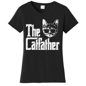 The Cat Father Funny Cat Dad Movie Pun Papa Women's T-Shirt