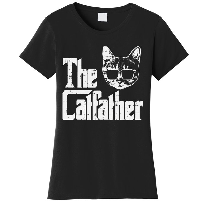 The Cat Father Funny Cat Dad Movie Pun Papa Women's T-Shirt