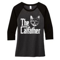 The Cat Father Funny Cat Dad Movie Pun Papa Women's Tri-Blend 3/4-Sleeve Raglan Shirt