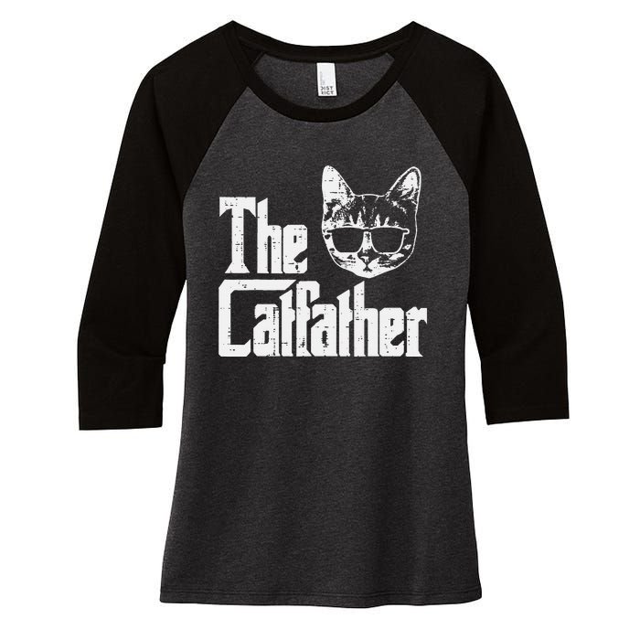 The Cat Father Funny Cat Dad Movie Pun Papa Women's Tri-Blend 3/4-Sleeve Raglan Shirt