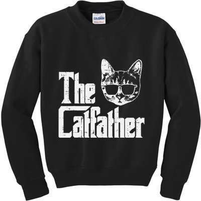 The Cat Father Funny Cat Dad Movie Pun Papa Kids Sweatshirt