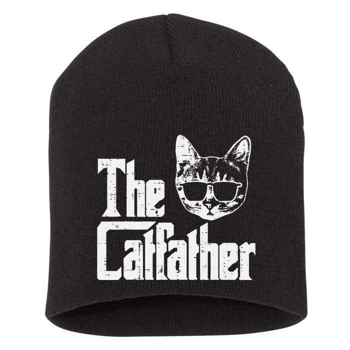 The Cat Father Funny Cat Dad Movie Pun Papa Short Acrylic Beanie