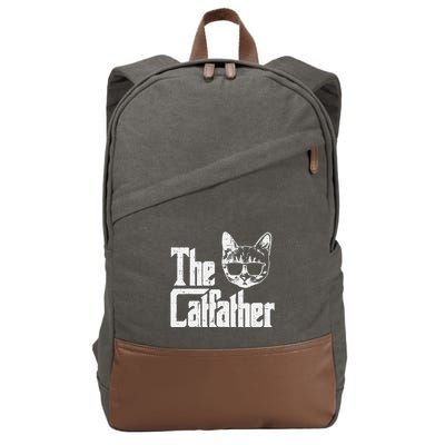 The Cat Father Funny Cat Dad Movie Pun Papa Cotton Canvas Backpack