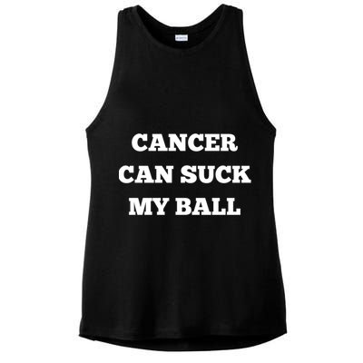 Testicular Cancer Funny Survivor Cancer Can Suck My Ball Meaningful Gift Ladies PosiCharge Tri-Blend Wicking Tank