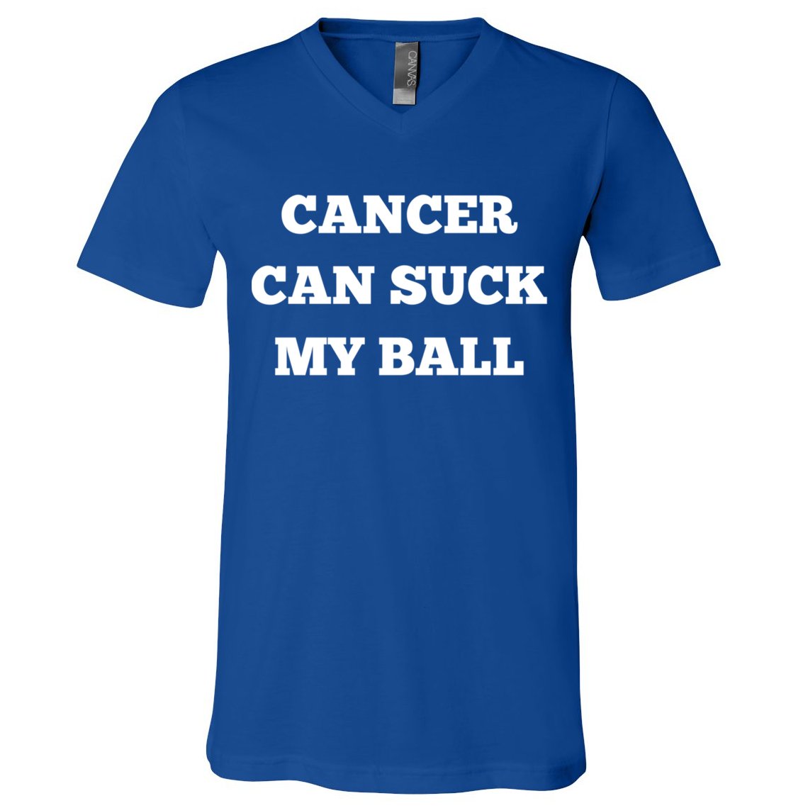 Testicular Cancer Funny Survivor Cancer Can Suck My Ball Meaningful Gift V-Neck T-Shirt