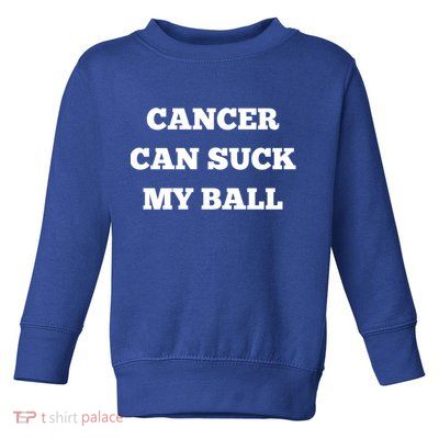 Testicular Cancer Funny Survivor Cancer Can Suck My Ball Meaningful Gift Toddler Sweatshirt