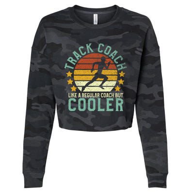 Track Coach | Funny Track and Field Running Coach Gift Cropped Pullover Crew