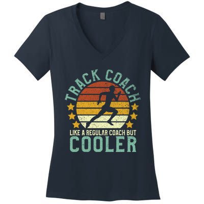 Track Coach | Funny Track and Field Running Coach Gift Women's V-Neck T-Shirt