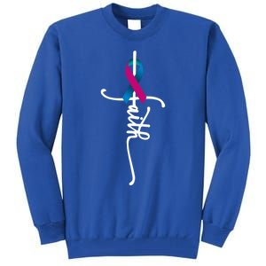 Thyroid Cancer Faith Thyroid Cancer Awareness Support Cool Gift Tall Sweatshirt