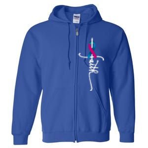 Thyroid Cancer Faith Thyroid Cancer Awareness Support Cool Gift Full Zip Hoodie