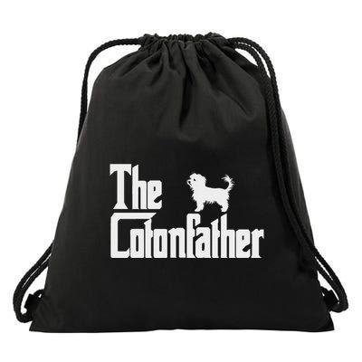 The Cotonfather Funny Coton De Tulear Dog Dad Drawstring Bag