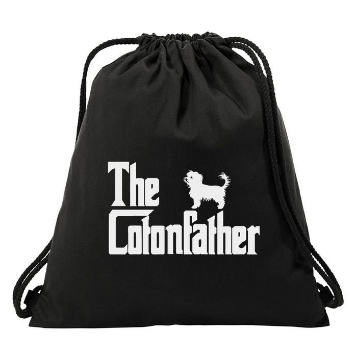 The Cotonfather Funny Coton De Tulear Dog Dad Drawstring Bag