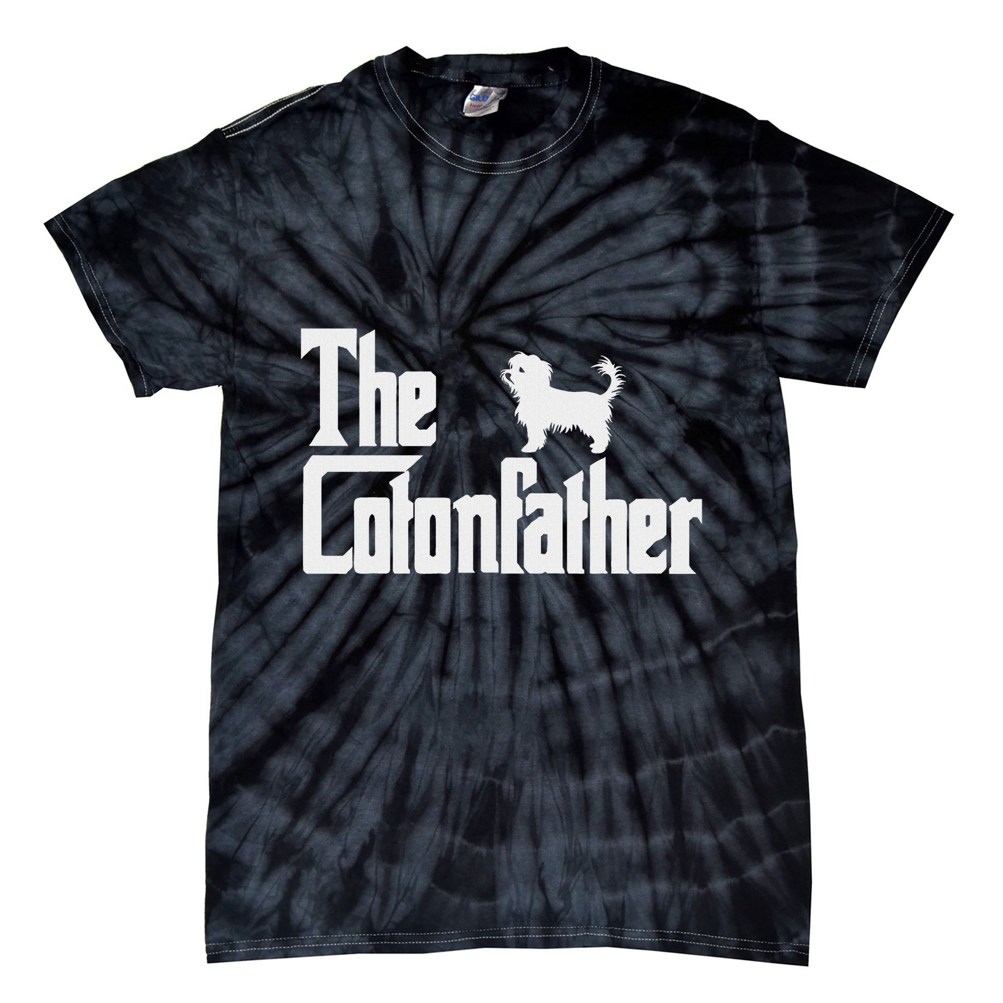 The Cotonfather Funny Coton De Tulear Dog Dad Tie-Dye T-Shirt