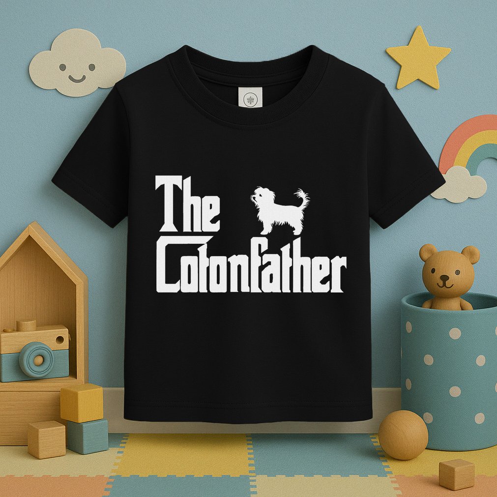 The Cotonfather Funny Coton De Tulear Dog Dad Toddler T-Shirt